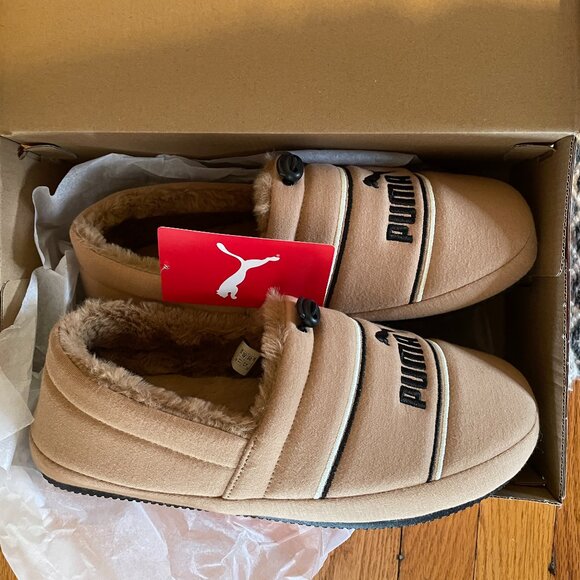 Firm. Rare Puma Tuff Mocc Jersey Slippers in Tiger's Eye. Men's 12. RUN SMALL! - Picture 2 of 12
